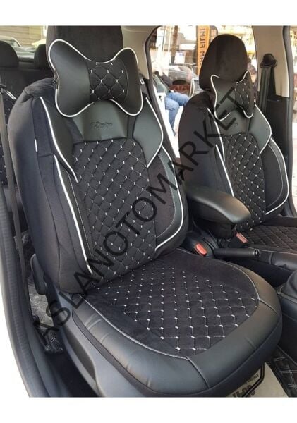 GALA MODEL TAYTÜYÜ PAPYONLU KOLTUK KILIFI SİYAH-BEYAZ GLA23