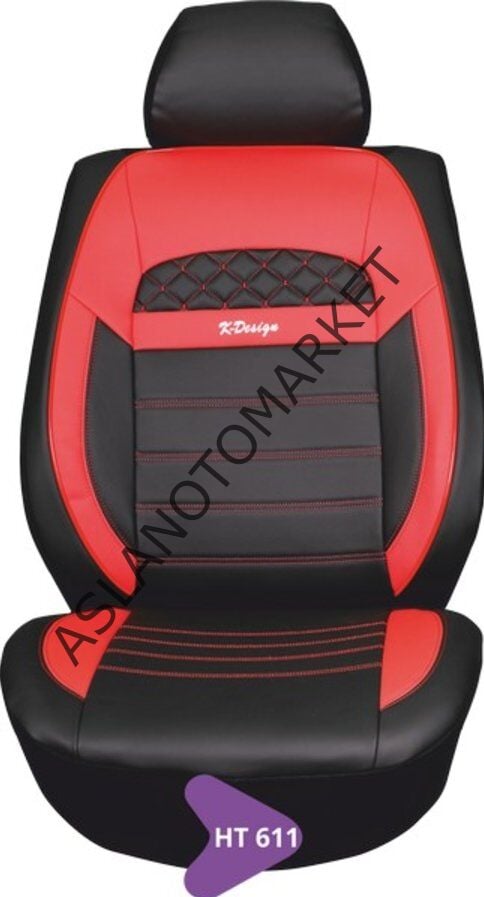 KAREN DERİ KOLTUK KILIFI SERİSİ KIRMIZI-SİYAH HT611