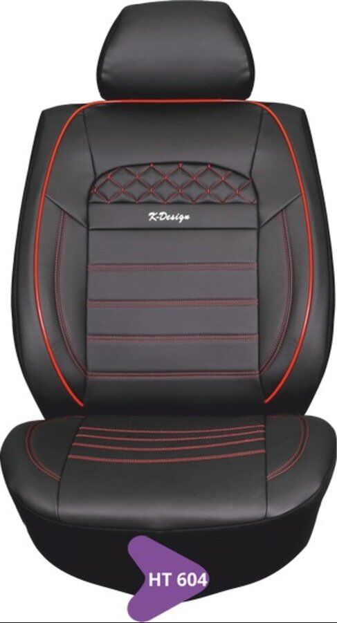 KAREN DERİ KOLTUK KILIFI SERİSİ SİYAH-KIRMIZI İP HT604