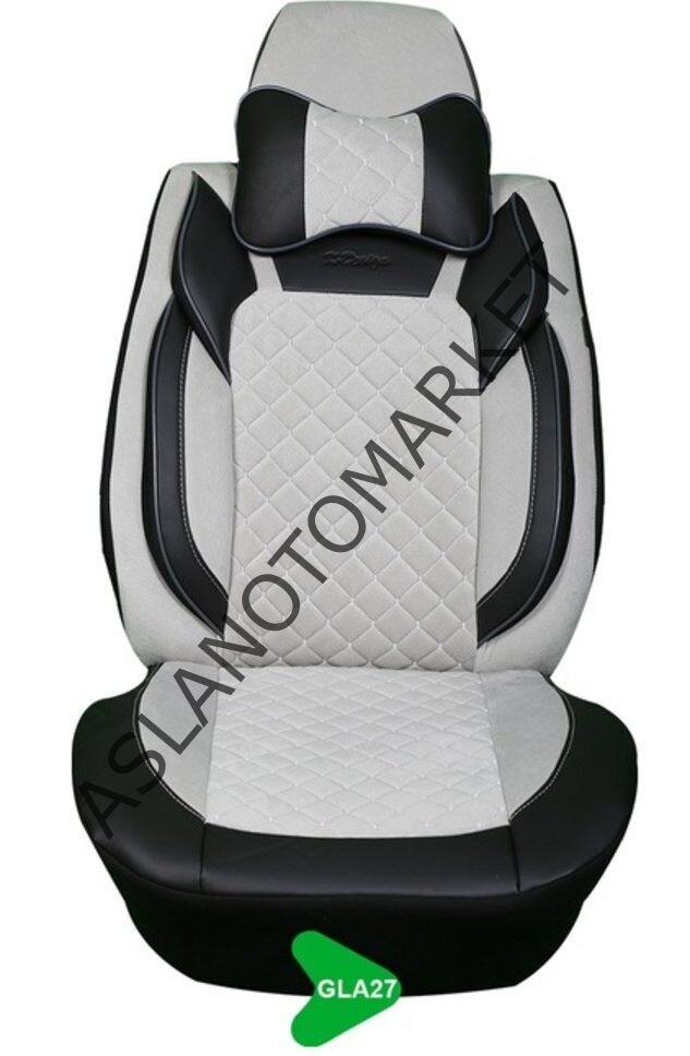 GALA MODEL TAYTÜYÜ PAPYONLU KOLTUK KILIFI GRİ-SİYAH-BEYAZ GLA27