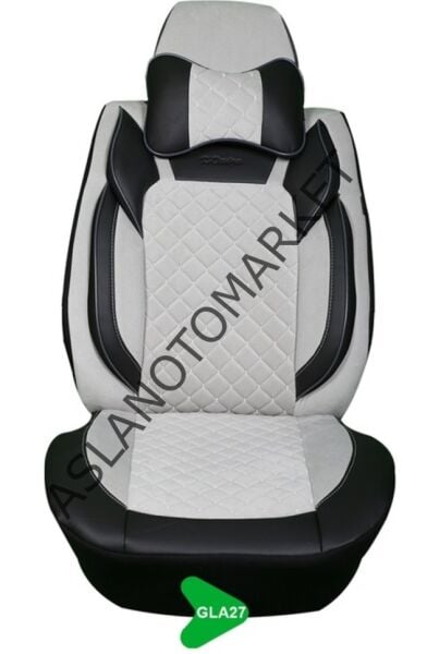 GALA MODEL TAYTÜYÜ PAPYONLU KOLTUK KILIFI GRİ-SİYAH-BEYAZ GLA27