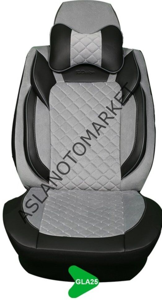 GALA MODEL TAYTÜYÜ PAPYONLU KOLTUK KILIFI SİYAH-GRİ GLA25