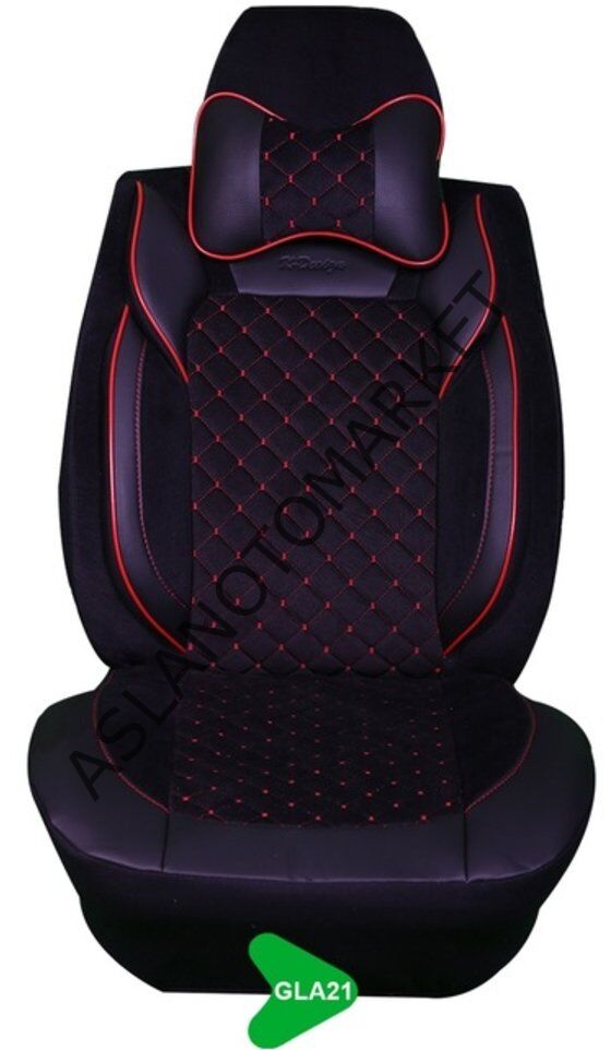GALA MODEL TAYTÜYÜ PAPYONLU KOLTUK KILIFI SİYAH-KIRMIZI GLA21