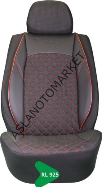 ELİT JAKAR YASTIKLI KOLTUK KILIFI TİCARİ SERİSİ SİYAH-KIRMIZI RL925