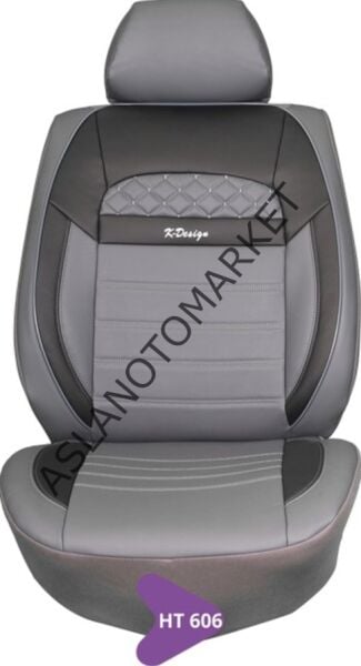 KAREN DERİ KOLTUK KILIFI SERİSİ SİYAH GRİ HT606