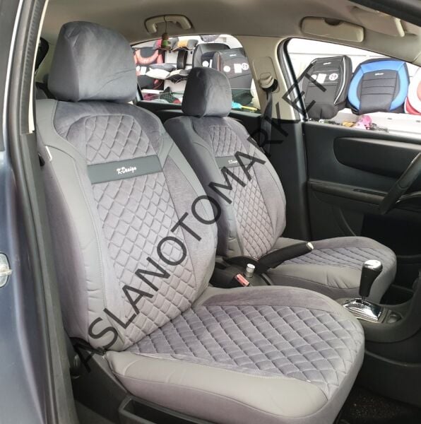 BAŞAK NAKIŞLI TAYTÜYÜ KOLTUK KILIFI SERİSİ GRİ EV556