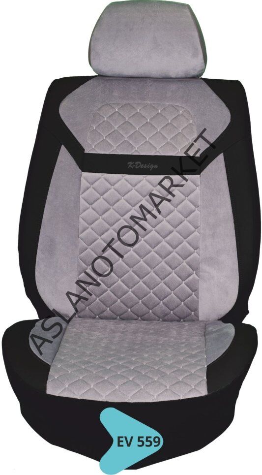 BAŞAK NAKIŞLI TAYTÜYÜ KOLTUK KILIFI SERİSİ SİYAH-KOYU GRİ EV559