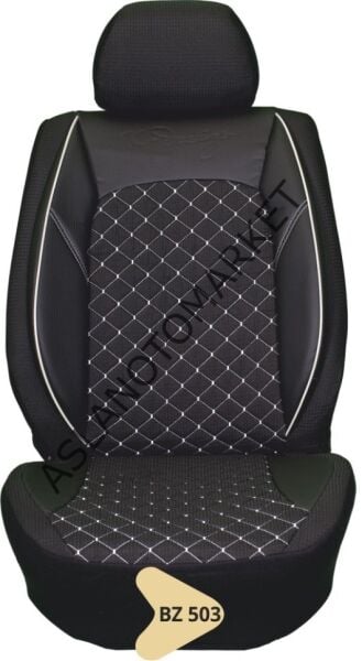 ELİT JAKAR YASTIKLI KOLTUK KILIFI SERİSİ  SİYAH-BEYAZ BZ503