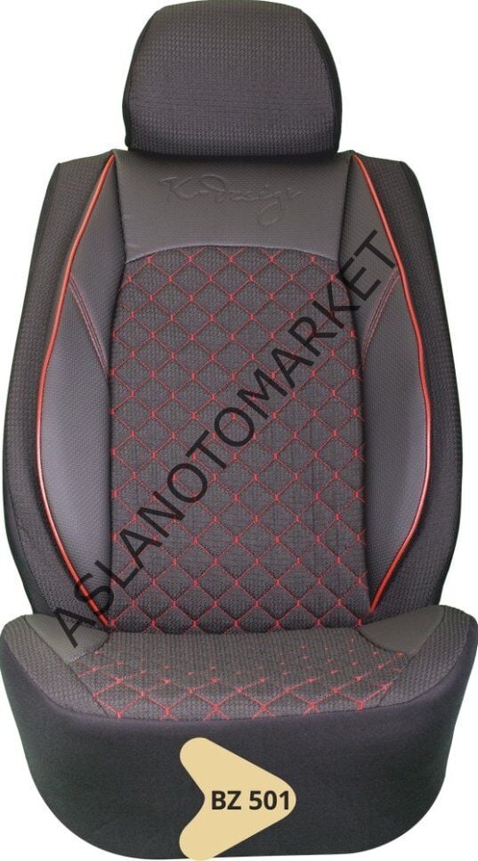 ELİT JAKAR YASTIKLI KOLTUK KILIFI SERİSİ SİYAH-KIRMIZI ÇİZGİLİ BZ501