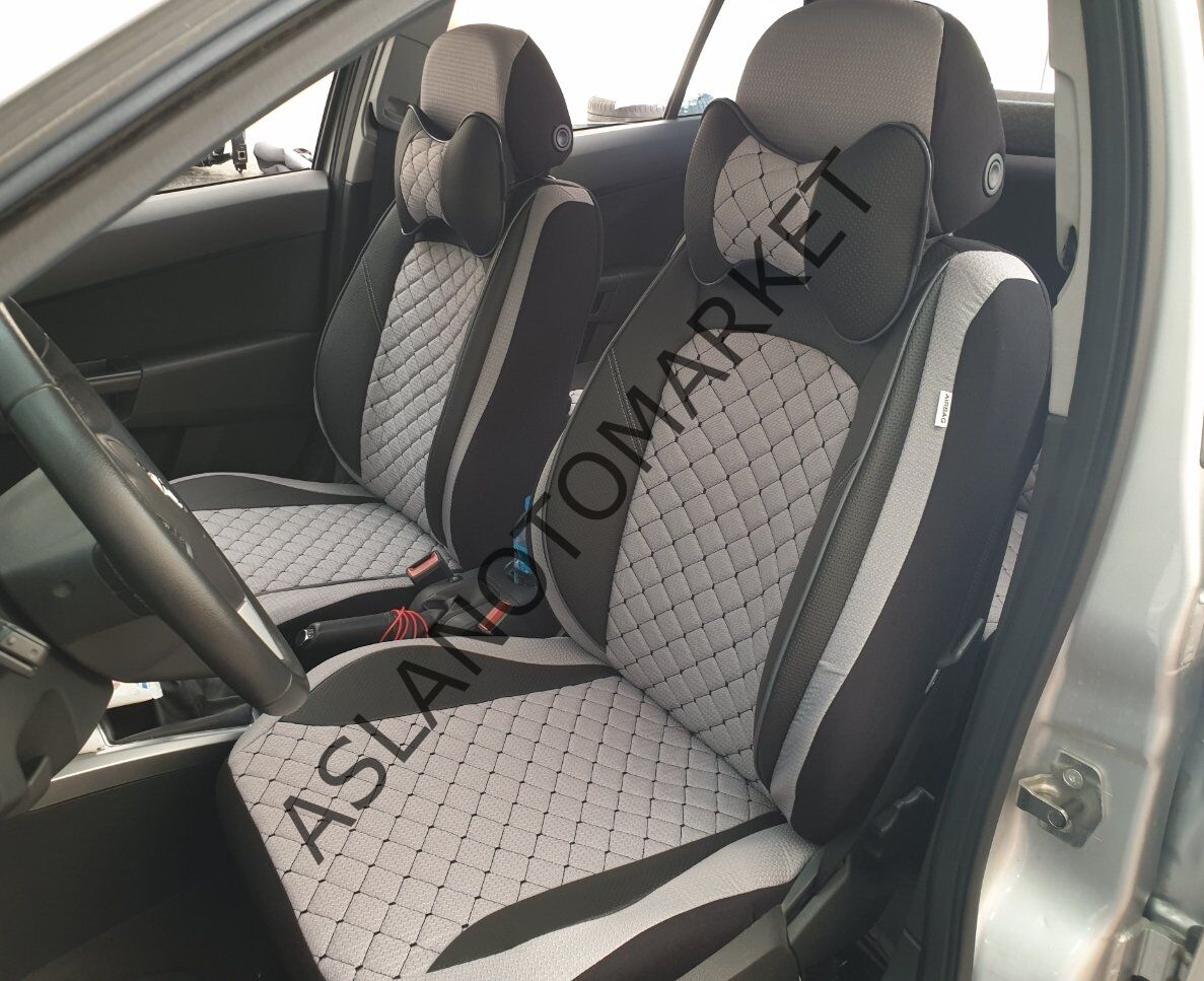 ELİT JAKAR YASTIKLI KOLTUK KILIFI SERİSİ AÇIK GRİ-SİYAH BZ508