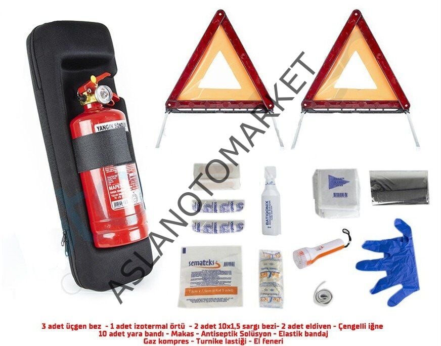 TÜV UYUMLU TRAFİK SETİ SİYAH ÇANTA