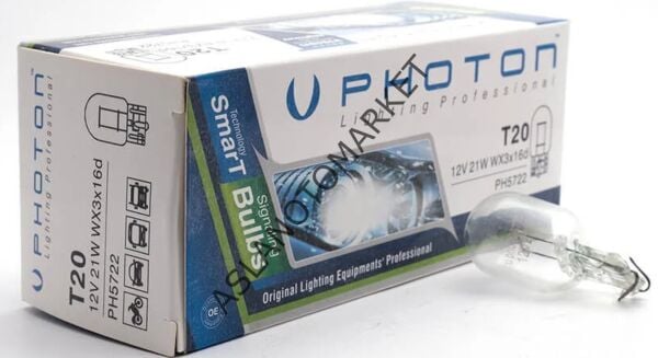 PHOTON T20 W21W 12V DİPSİZ PH5722 TEK DUY CAM AMPUL