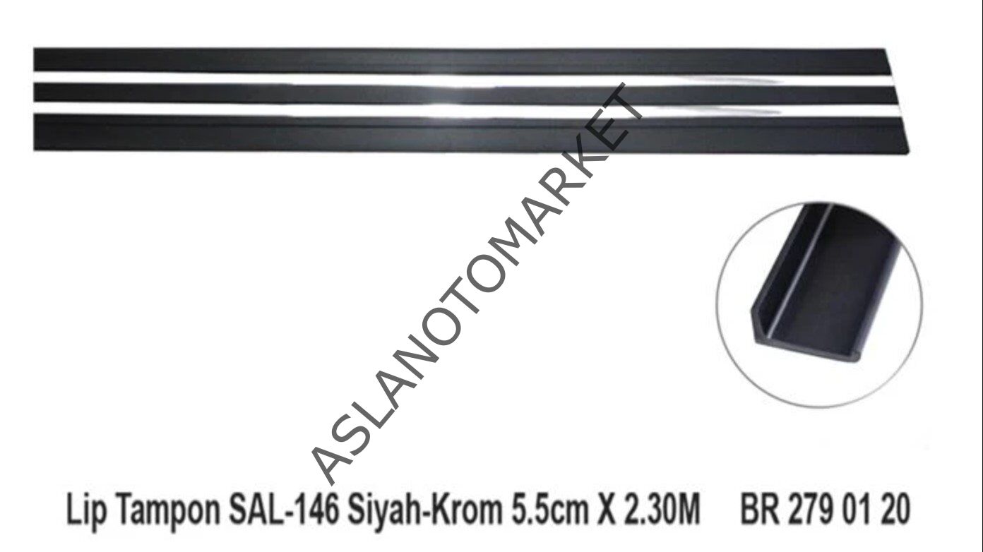 CARPİ TAMPON ALTI LİP SİYAH KROM 5.5X2.30M