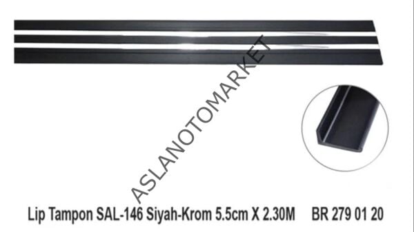 CARPİ TAMPON ALTI LİP SİYAH KROM 5.5X2.30M