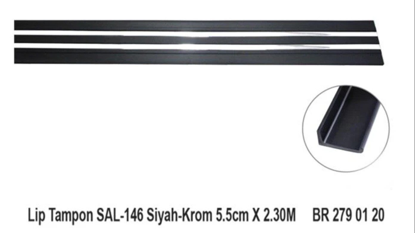 CARPİ TAMPON ALTI LİP SİYAH KROM 5.5X2.30M