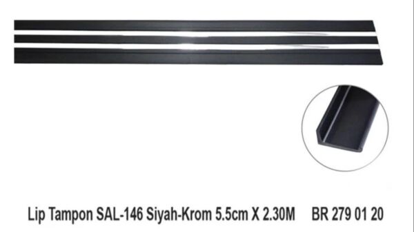 CARPİ TAMPON ALTI LİP SİYAH KROM 5.5X2.30M