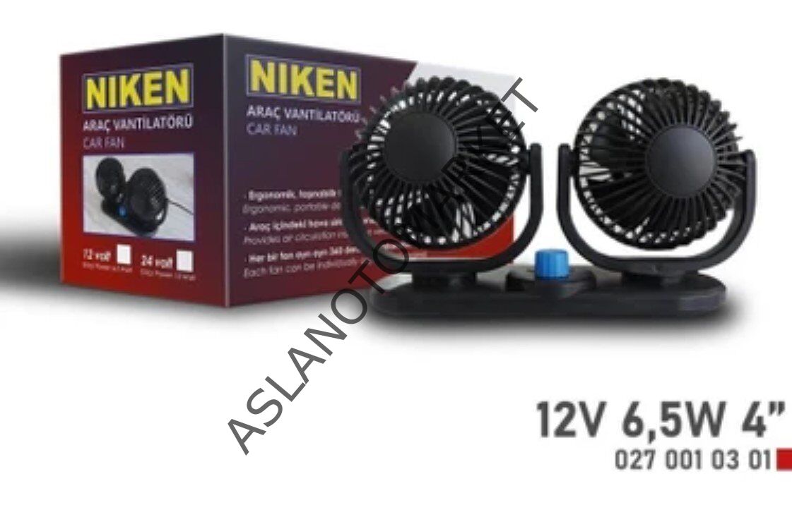 TORPİDO ÜSTÜ VANTİLATÖR İKİ FANLI AYARLI 12V 6,50W