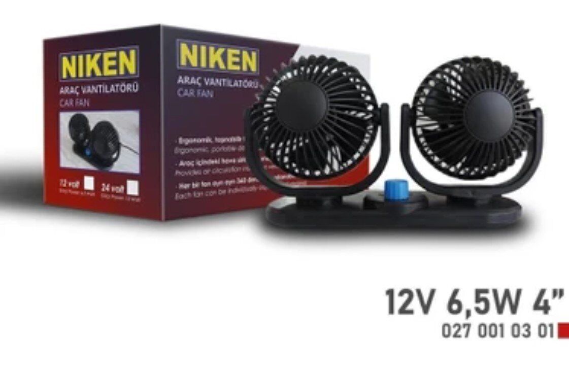 TORPİDO ÜSTÜ VANTİLATÖR İKİ FANLI AYARLI 12V 6,50W