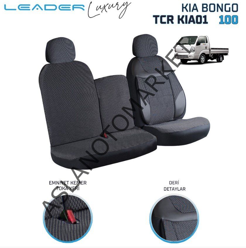 LEADER KİA BONGO 2+1 KOLTUK KILIFI SİYAH