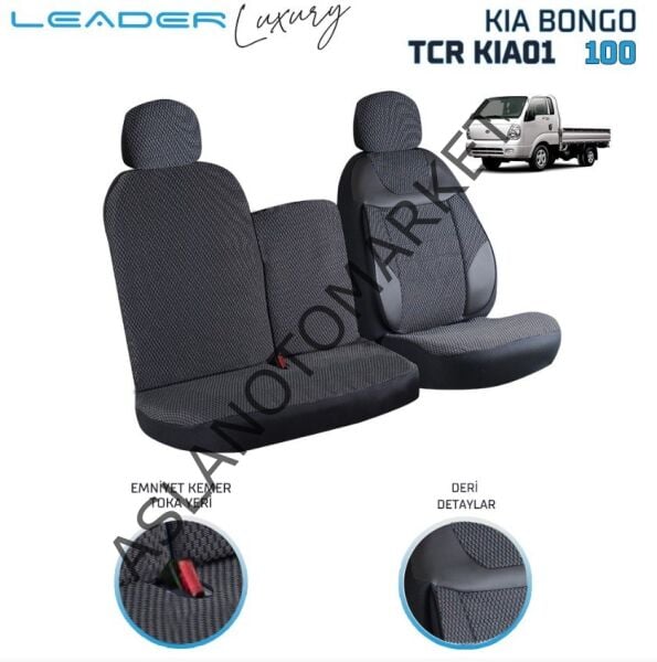 LEADER KİA BONGO 2+1 KOLTUK KILIFI SİYAH