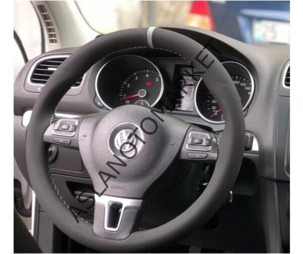 AS-AK 105 CM GRİ ALCANTRA DİKMELİ DİREKSİYON KILIFI